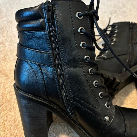 Guess Black Leather Heeled Boots - Picture 6 of 11